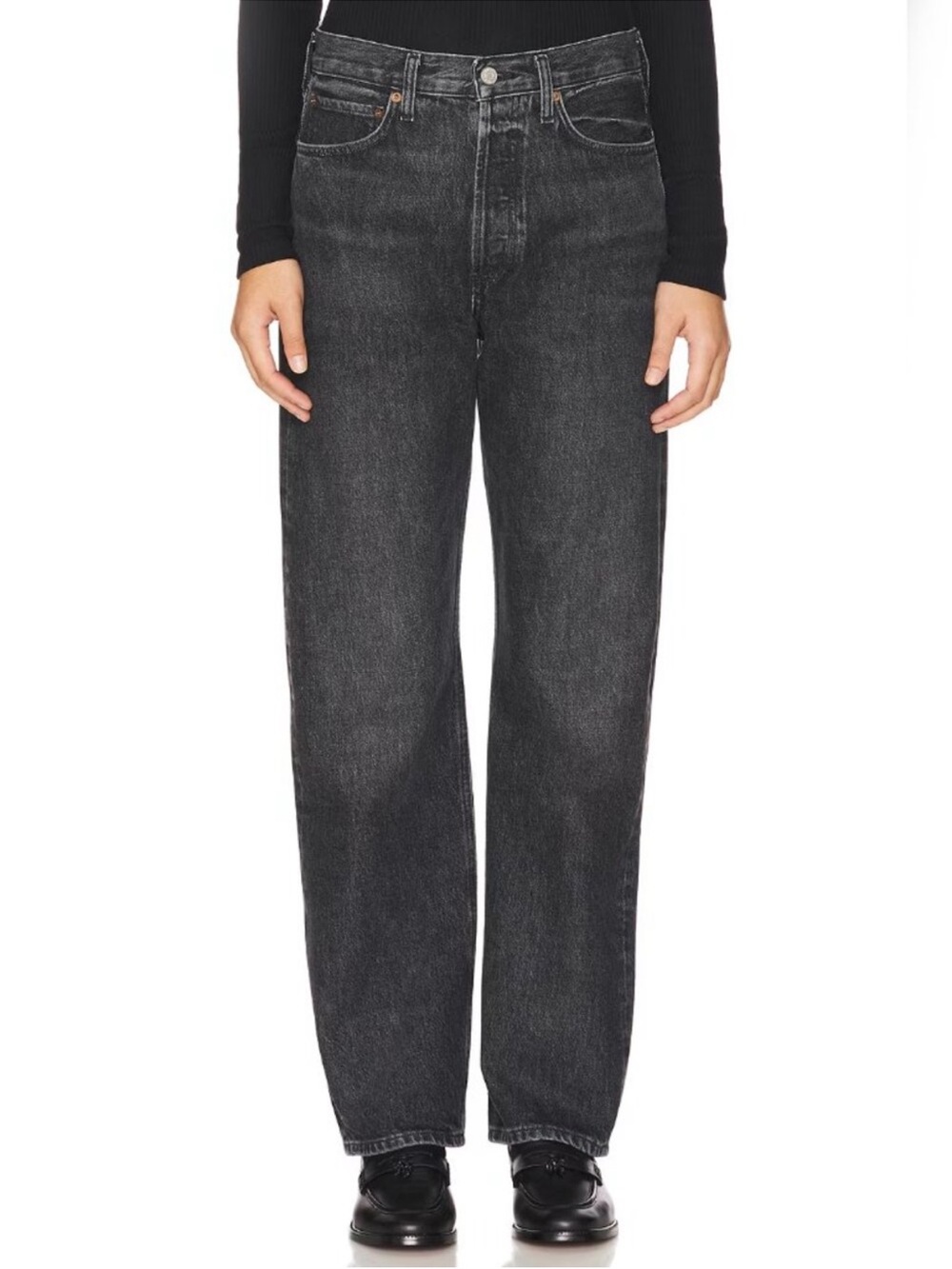AGOLDE Kelly High Rise Relaxed Straight Jeans in Eclipse / Black | Size 27 NWT